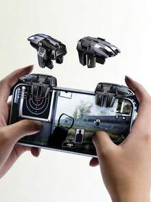 手机游戏扳机键 - 兼容和安卓系统的手机游戏控制器，六指操作一键双控，超灵敏无延迟后坐力控制，游戏按键安装简便，游戏玩家的理想礼物 - 黑色 - 查看 12
