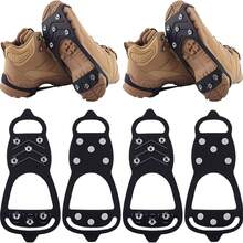 1/2 Pairs Ice Cleats For Shoes And Boots, Universal Non Slip Hiking Spikes, Micro Shoe Spikes For Snow And Ice, Snow Crampons For Winter Hiking Climbing Ice Fishing, 8 Steel Studs Gripper Spike - Multicolor - View 9