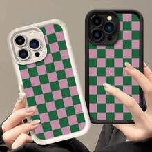 Patrón de Cuadros Rosa y Verde Adecuado para iPhone 17 16 15 14 13 12 11 Pro Max X XS XR XSMAX 7 8 6 6S Plus Funda de Teléfono Nueva Air Funda Suave de Escalera de Ojos de Cielo, Funda de Protección Completa Antigolpes Clásica en Blanco y Negro, Elemento de Alta Gama a la Moda, Mejor Opción de Regalo, Unisex, Funda de Teléfono Diaria, Funda Protectora de Cobertura Completa, Funda de Teléfono Suave, Cuadros Rosa y Verde, Funda de Teléfono con Patrón de Cuadros, Diseño de Impresión UV, Idea de Regalo Unisex, Usuarios Conscientes de la Moda - Colores mixtos - Ver 12