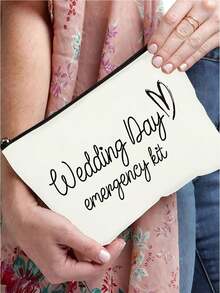 A Reversible Bridal Makeup Bag With A Wedding Day Theme, A Double-Layered Travel Toiletry Bag With A Zippered Inner Pocket, A Household Coin Purse, A Student Stationery Organizer, And An Ideal Gift For Christmas, Halloween, Birthdays, Graduations, Ladies, Friends, Family, Children, Students, Back-To-School Storage Bag, Travel Data Cable Organizer, And Cosmetic Storage Bag. Make Up Bag Makeup Pouch Cosmetic Bag Wash Bag Travel Essential Cruise Essential Vacation Essentials For Men Women Travel Containers Holiday Essential Gifts For Women