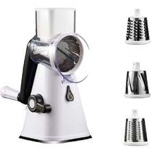 Rallador Rotativo de Queso y Verduras, Picadora de Verduras, Cortador y Rebanador de Acero Inoxidable con Tambor Giratorio, Ideal para Frutas, Nueces,38264373 - Multicolor - Ver 1