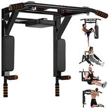 CYPNBarra de Dominadas 8 en 1 Ejercicio Gimnasio Pared Colchón Tonifica Abdominales Gym Plegable Fitness Barra Ejercicio Pared Multifuncional Pull Up Gimnasio en Casa Fortalece Espalda Brazos y Mas para Pared y PisoFashion