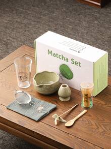 [日本抹茶] 绿色抹茶仪式套装 - 10 件日本竹茶具 - 抹茶杯、抹茶碗、完整的传统装饰礼物 - 彩色 - 查看 19