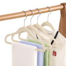 20pcs/10pcs Set 11.81 Inch Children's Hangers, Non-Slip Multi-Functional Baby Flocked Plastic Seamless Hangers, Suitable For Valentine's Day - Flocking Children's Hanger - View 7