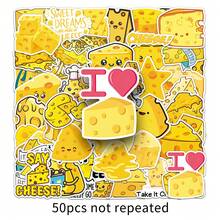 50pcs Cute Cartoon Cheese Fries Food Themed Stickers, Suitable For Scrapbooking, Diaries, Laptops, Water Bottles, Cars, Etc. Positive Message Gifts - Multicolor - View 13