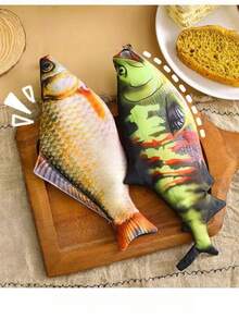 独特创意逼真鲤鱼铅笔盒，趣味生动鱼形文具袋，返校必备，书包 - 彩色 - 查看 6