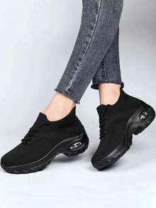 Women's Sports Shoes, Lightweight, Soft Soled, Breathable, Outdoor Versatile Women's Shoes - All Black - View 1