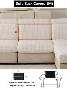 1pc All Season Stretch Plush Thickened Warm Sofa Cover, Non-Slip Full Coverage Sofa Seat Cushion, Soft Flannel Sofa Slipcover, Machine Washable, Pet Friendly, Suitable For Bedroom, Office, Living Room, L-Shaped Sofa And 1/2/3/4 Seater - White - View 18