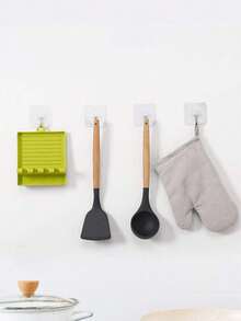 1pc Multifunctional Plastic Pot Lid Holder, Can Be Used As Ladle Rack, Utensil Rack, Pot Lid Rack, Spatula Rack, Kitchen Storage - Multicolor - View 11