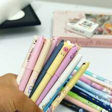 4支装卡通图案可擦笔套装 - 4支笔 + 20支替换笔芯 / 5支可擦笔，学生作业和日常笔记必备文具，完美的返校礼物 - 藍色 - 查看 4