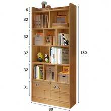 Librero Minimalista Moderno De Multifuncional De 4 Niveles Estantes,Estante Decorativo Multifuncional con Repisas Amplias,para La Vida En El Hogar - Marrón claro - Ver 2