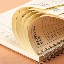 1 cuốn sổ tay lập kế hoạch tối giản, sổ tay quản lý thời gian, gáy xoắn, sổ theo dõi kỷ luật cá nhân, bìa bán trong suốt PP. - trắng - Xem 3