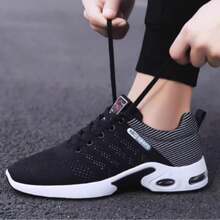 Women's New Stylish Knit Breathable Casual Shoes, Air Cushion Shock-Absorbing Comfortable Sports Running Shoes - White - View 2