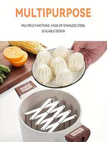 Adjustable Multifunctional Stainless Steel Bowl & Dish Rack, Draining Rack, Pot Lid Rack For Kitchen - Multicolor - View 6