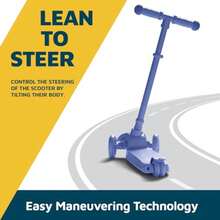 JCH-Scooter and Toddler 3 Wheel Kick Scooter LED Wheel Lights Illuminate When Rolling Adjustable Handlebar Indoor and Outdoor - by Lifemaster - verde azulado - Ver 5