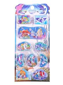 Ocean Animal Shaker Stickers, Underwater Creatures Shark Dolphin Quicksand Crystal Sticker Decals - Multicolor - View 8
