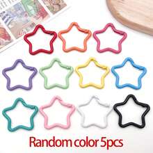 5个星形旋转按扣彩色夹钥匙扣龙虾扣开口钥匙圈，适用于钥匙链、挂绳、吊坠、珠宝、DIY工艺品等 - 彩色 - 查看 15
