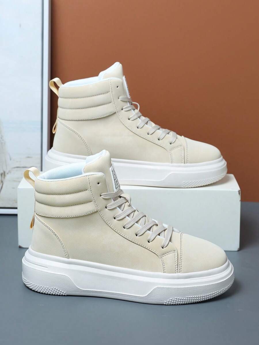 2025 Neue Herren Outdoor Knöchelstiefel, Veloursleder, Lässig Komfort, Sport Einfarbig Mode Stiefel, Herbst/Winter, Ganzjährig, Rutschfest, Rundkappe, Retro, Schnürschuhe, Herrenschuhe, Herrensneaker