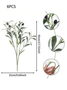 1/2/6pcs 45cm/17.71in Artificial Olive Branches And Greenery, Simulated Olive Leaves, Simulated Silk Plants, Artificial Foliage, Suitable For Wedding Bouquets, Arches, Wreaths, Table Floral Arrangements, Centerpieces, Vase Fillers, Home Party Decorations, Gifts, Green Plant Branches Suitable For Spring And Autumn Flower Arrangements And Handicraft Creations, Bathroom, Bedroom - Olive Branch - View 14