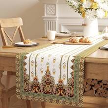 1 件波西米亚风花卉艺术桌旗，波西米亚农舍风格厨房餐桌装饰，季节性家居派对装饰 - 多色3 - 查看 3