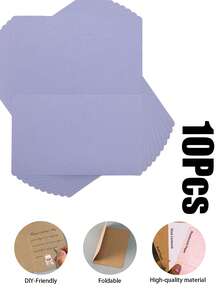 3/10/20/50张装DIY圆角折叠贺卡 - 19.7x14.8厘米/7.75x5.8英寸，空白可涂鸦。提供珠光纸、牛皮纸和纯色卡纸材质。适用于生日、婚礼、感谢活动和日常通信。