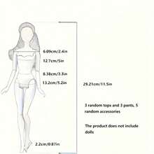 11pcs/Set, 11.5 Inch Doll Clothes & Accessories, Including 3 Random Tops, 3 Pants, 5 Accessories, Great Christmas Gift, Party Favor Pack, Children's Birthday Present, Doll Not Included - Multicolor - View 4