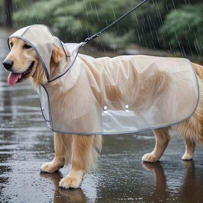Impermeable para perros grandes y extra grandes - Material de TPU de moda para verano, diseño ajustado, cierre con botón a presión, fácil de poner y quitar - Adecuado para Golden Retriever, Labrador, Husky, Pastor Alemán, Rottweiler y otras razas