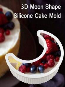 2 Sets Of 1-Month-Old Silicone Cake Molds In The Shape Of A Moon, Moonlight Cradle Mousse Cake Mold, Bread Pizza Baking Mold, Kitchen Baking Tools, Suitable For Holiday, Valentine's Day, Spring Festival, Birthday, Wedding, Party Cake Molds - Multicolor - View 4