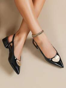 Giày lười mũi nhọn gót thấp mới dành cho nữ - màu đen - Xem 2
