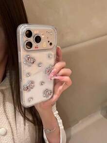 奢华闪亮蝴蝶心形水钻保护壳，兼容 17 Pro Max、16 Pro、15 - 無色 - 查看 2