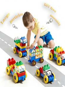 2026 New Children's Large Building Blocks Car DIY Assembly Toy Set, Creative Educational STEM Toy, Suitable For 3-6 Years Old, Large Building Blocks Puzzle, Ideal For Early Childhood Education And Birthday Gift - Multicolor - View 5