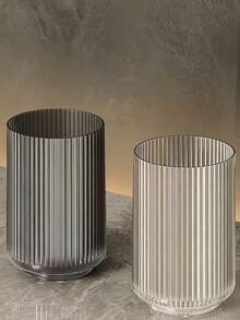 2/1pc Thick Transparent Plastic Toothbrush Holder Cup - Modern Ribbed Design Bathroom Cup, Suitable For Toothbrush And Accessories, Durable And Stylish Bathroom Storage - Multicolor - View 10