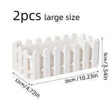 2pcs Geometric Plastic Planter With Trellis Design - Lightweight Rectangular Indoor/Outdoor Decor Planter For Succulents, Herbs, Flowers - Modern Farmhouse Style Home Gardening Decor (Plants Not Included) - Multicolor - View 14