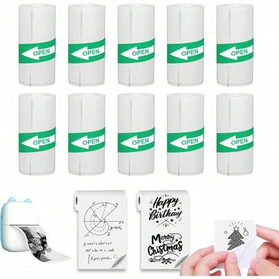 Selbstklebende Thermorollen für Minidrucker, 57 x 25 mm, Thermopapier, Thermopapier-Fotodrucker für To-Do-Listen, Planungstagebücher, Notizen, Lernnotizen