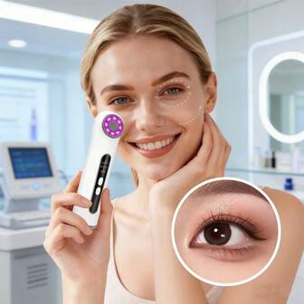 1 Dispositivo de belleza para limpieza facial con rejuvenecimiento de la piel por fotones, dispositivo de introducción de luz de 7 colores, dispositivo de masaje facial con introducción ultrasónica, dispositivo de limpieza facial 500mAh