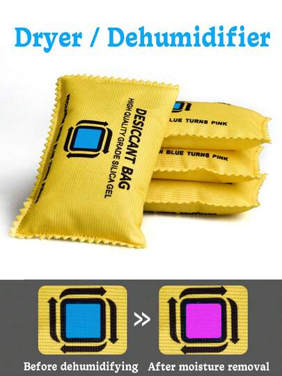 Gel de sílice desecante, deshumidificador, agente secante anti-moho, absorbente de humedad, anti-humedad, apto para vehículos, cocina, armario, hogar, cajas, etc.