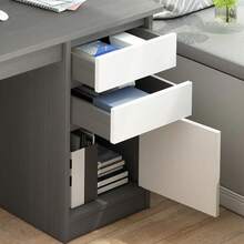 Escritorios Mueble Escritorio De Ordenador Escritorios 100cm,Estilo Minimalista Moderno, Escritorios para Oficinas en el Hogar,para espacios pequeños, dormitorio, estudiante - Gris - Ver 6