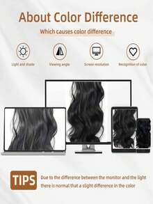 امتدادات شعر مموجة بطول 32 بوصة، 7 قطع/مجموعة، قطع شعر سميكة، تصميم مشبك غير مرئي، ألياف صناعية ناعمة، لون أسود، للنساء - متعدد الألوان - مشاهدة 10