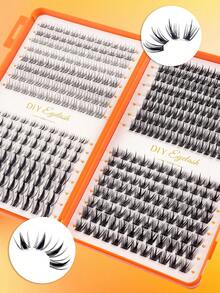 400pcs/Set Individual Eyelash Extensions, Fluffy Fairy-Like Effect, Suitable For DIY Eye Makeup, Includes Adhesive, Sealer, Lash Brush, Tweezers, Beginner-Friendly, Reusable, Natural Look, DIY Lashes At Home, Segmented Design, Easy To Use, Portable Travel Kit - Nhiều màu - Xem 5