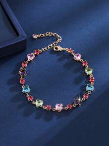 1 Peça Pulseira de Corrente Feminina Versátil de Luxo Elegante e Delicada em Dourado e Prata - F51761 - Visão 5