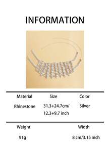 Multi-Layer Asymmetrical Crystal Necklace, Bride Wedding Jewelry Accessory - Silver - View 6