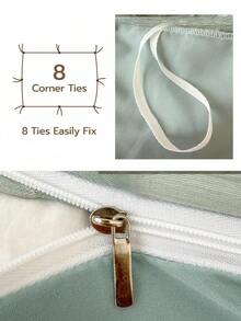 2/3件套100%涤纶花卉刺绣被套组（不含被芯） - 柔软轻盈的床上用品（1个被套+1/2个枕套），可爱的花卉刺绣卧室床上用品，美观的房间装饰，家居和宿舍必备，四季皆宜的舒适床上用品套装 - 綠色 - 查看 5