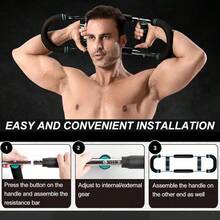Arm Trainer, 40-100 Lb Adjustable Resistance Chest & Arm Workout Equipment, Portable Upper Body Exerciser For Men Women, Home Gym Forearm Trainer - 預設 - 查看 3