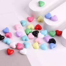 100 peças/3D Contas de Coração Acrílicas Vermelhas - Disponíveis em Vermelho, Rosa e Outras Cores. Tamanho Aprox. 8,8*10,3*5,9MM/Diâmetro do Furo Aprox. 1,3MM. Essas Contas Brilhantes em Forma de Coração Feitas à Mão são Adequadas para Fazer Joias DIY, Como Colares, Brincos, Pingentes, Encantos de Telefone, Pulseiras, Chaveiros, Etc. - Multicolorido - Visão 6