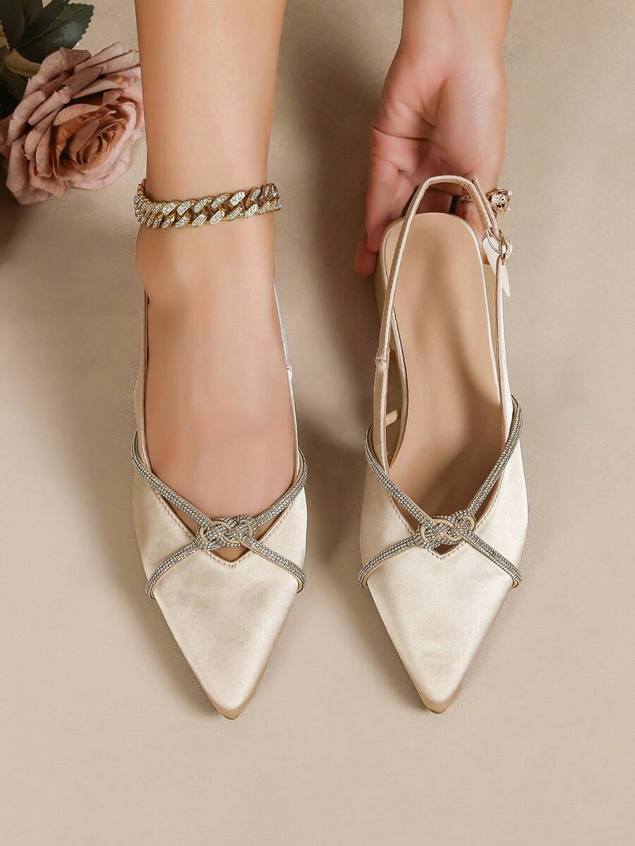 Women Flats - Champagne - View 1