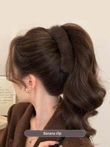 1个大号香蕉夹，厚发马尾夹，增加发量扭转夹发饰，女士头部饰品，女士发饰