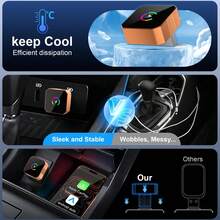 Wireless CarPlay Adapter- Android Auto Adapter, 2-In-1 Wired To Wireless For CarPlay, Plug And Play Mini Size, Stable Connection, Zero Lag Car Play Wireless Adapter For Apple IOS 10+ Android 11+ - Orange Color - View 8