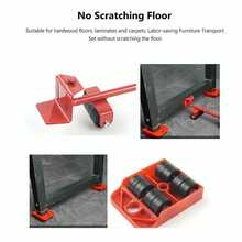 5 PCS Heavy Duty Furniture Shifter Lifter Set Wheel Moving Removal Slider Moving - Red - View 8