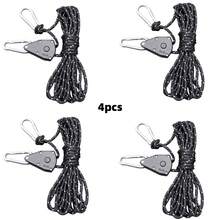 4pcs Adjustable Pulley Ropes, Outdoor Tent Fixing Ropes, Tarp Ropes, Heavy Duty Reflective Windproof Tie Down Ropes With Ratchet Design, More Convenient To Retract, Total Length 400cm/157.48in, Camping Equipment, Camping Essentials - Multicolor - View 13