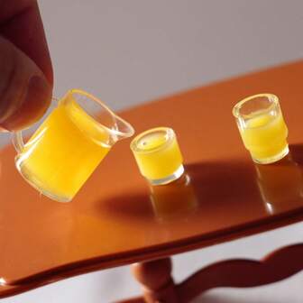 3pcs Mini Milk/Orange Juice Pot, Toy Accessory & Kitchen Decor, Random Style, Great For Birthday & Graduation